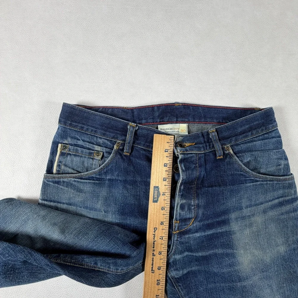 Raleigh Denim Jones White Oak Cone Denim Selvedge Jeans Mens 30x34 Medium Wash